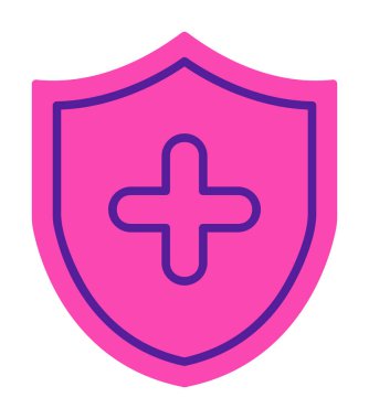 çapraz simgeli kalkan, vektör illüstrasyonu 