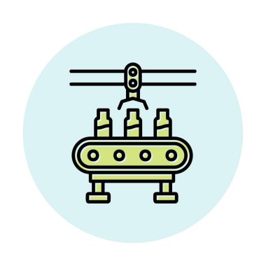 Düz Su Fabrikası çizgi vektör çizimi