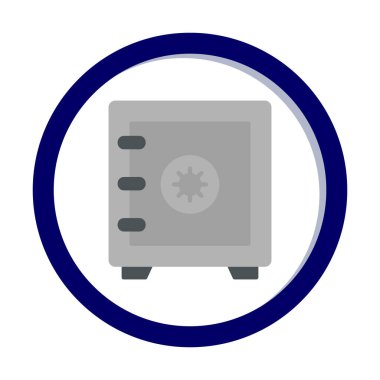 Güvenli kutu simgesi, vektör illüstrasyonu 