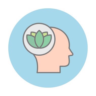 baş ve nilüfer çiçeği simgesi, vektör illüstrasyonu basit tasarım