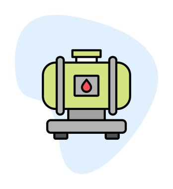 Fabrika tankı simgesi, vektör illüstrasyonu