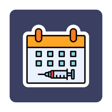 Aşılama Tarihi web simgesi, vektör illüstrasyonu