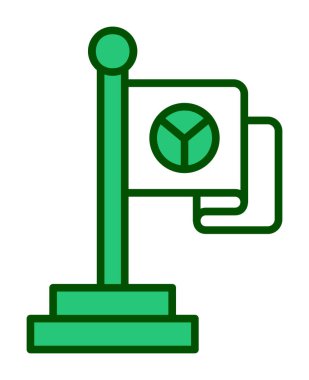 Barış bayrağı simgesi, vektör illüstrasyonu 