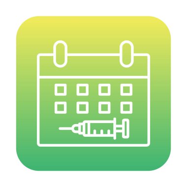 Aşılama Tarihi web simgesi, vektör illüstrasyonu