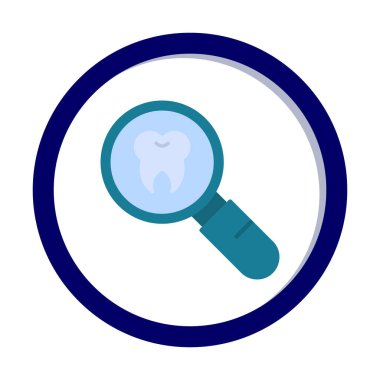 Diş kontrolü vektörü düz renk simgesi            