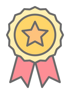 düz rozet vektör düz çizgi simgesi