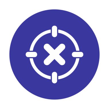  Çember simgesinde konsantrasyon ya da çapraz çizgi yok, vektör illüstrasyonu 