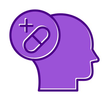 Tıbbi ve sağlık ikonu, vektör illüstrasyon. Ruh Sağlığı Konsepti                                    