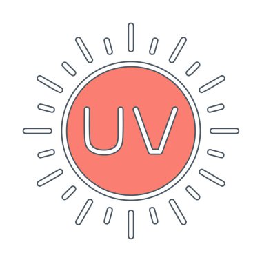 Güneş. Web simgesi basit bir illüstrasyon. Morötesi                               