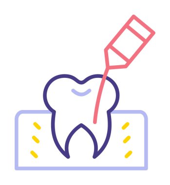 Kök Kanal Tedavi simgesi, vektör illüstrasyonu 