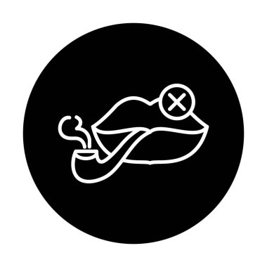 Basit Sigara İçilmez alanı simgesi, vektör illüstrasyonu