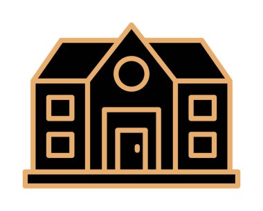 ev düz simgesi, vektör illüstrasyonu 