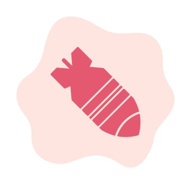 Nükleer bomba ikonu, vektör illüstrasyonu