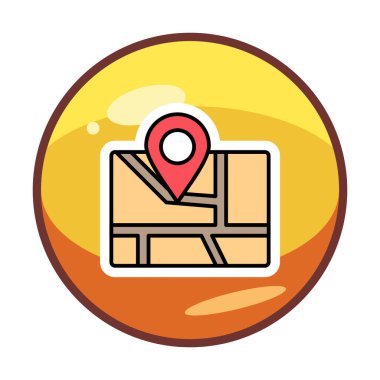 Konum iğnesi, vektör illüstrasyonlu harita simgesi