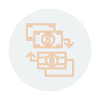 para değişimi simgesi, vektör illüstrasyonu 