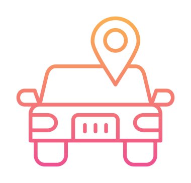 Araba Konumu ikon vektör illüstrasyonu                      