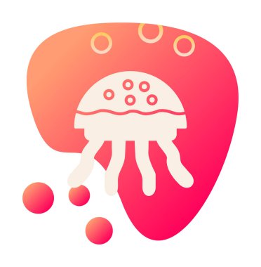 Denizanası. Web simgesi basit illüstrasyon 