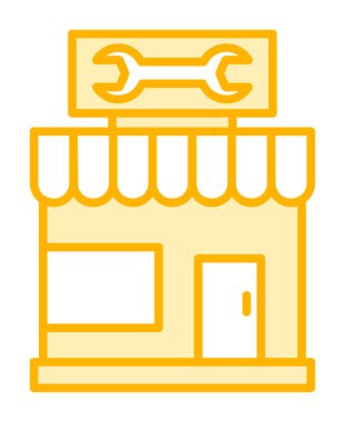 Araba Tamirhanesi ikon vektör çizimi