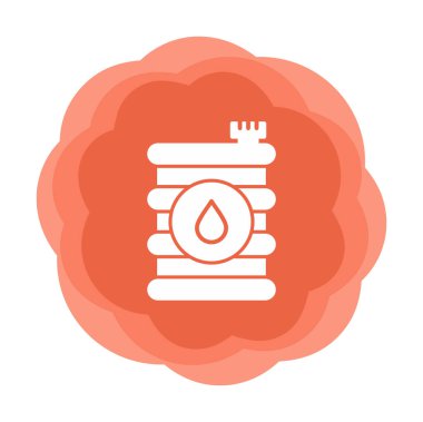 Yağ varili düz ikon vektör çizimi