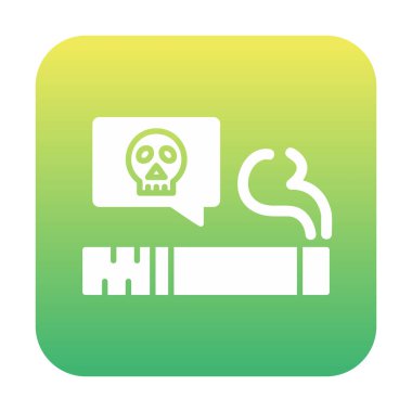 Sigara ikonlu kafatası. vektör illüstrasyonu