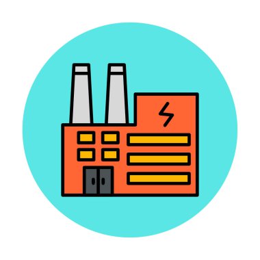 Elektrik fabrikası renkli vektör simgesi