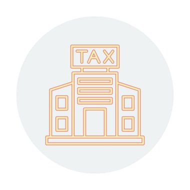 Vergi Dairesi Binası. Web simgesi basit illüstrasyon