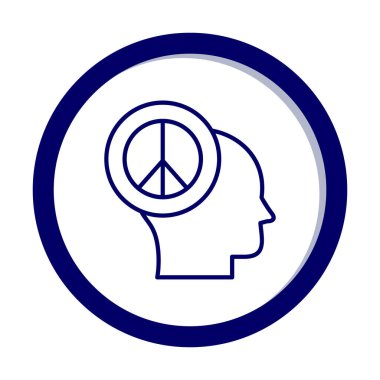kafa simgesi barış sembolü, vektör illüstrasyonu basit tasarım