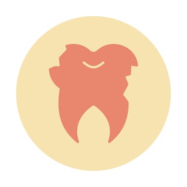 Kırık diş simgesi vektör illüstrasyonu 