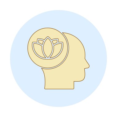 baş ve nilüfer çiçeği simgesi, vektör illüstrasyonu basit tasarım