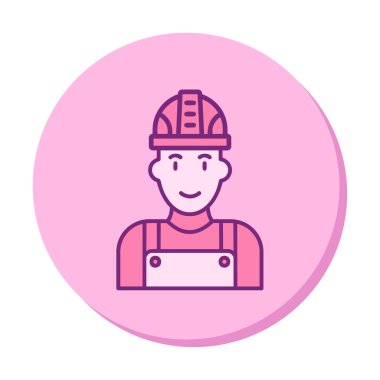 Fabrika İşçi simgesi vektör illüstrasyonu