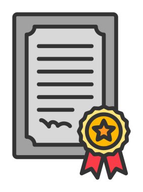 Sertifika vektör simgesi modern basit illüstrasyon                                 