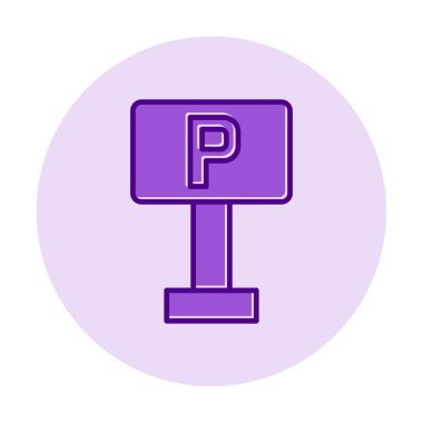 Park yeri simgesi. Web için park vektörü simgelerinin özet çizimi