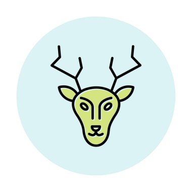 Geyik. Web simgesi basit illüstrasyon