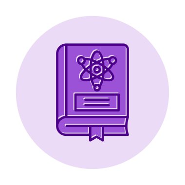 Fizik Kitabı vektör illüstrasyonu, simge ögesi arkaplanı