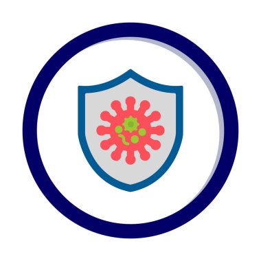Virüs koruma simgesi vektör illüstrasyonu