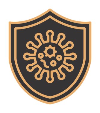 Virüs koruma simgesi vektör illüstrasyonu