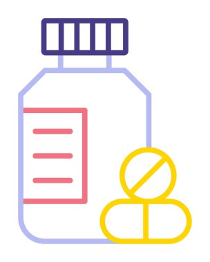 İlaç şişesi, ilaç ikonu, vektör illüstrasyonu                                         