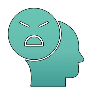 Kızgın avatar simgesi, vektör illüstrasyonu 