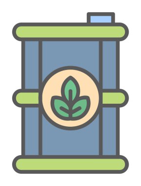 Bitki simgesi, biyoyakıt içeren taşıyıcının vektör çizimi 