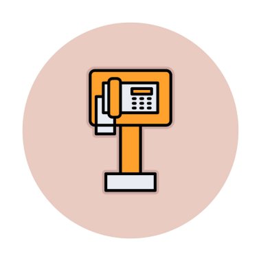 Ankesörlü Telefon web simgesi, vektör illüstrasyonu