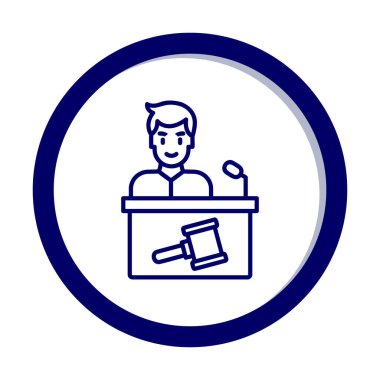 Açık artırmacı simgesi düz stil, vektör illüstrasyonu