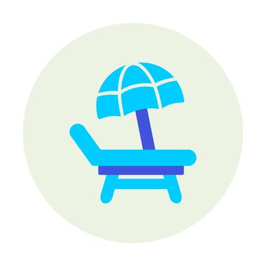 Plaj Sandalyesi Web simgesi, vektör illüstrasyonu