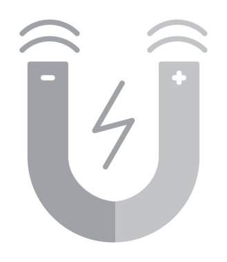 Manyetik alan simgesi, vektör illüstrasyonu