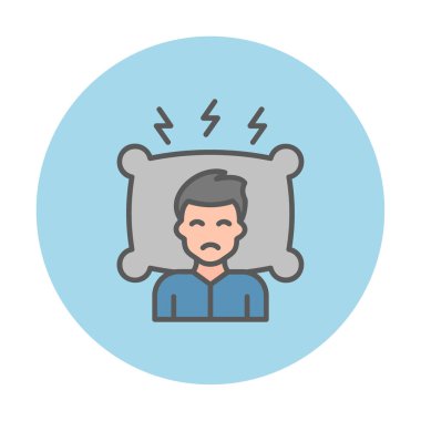 Yastıklı adam, uykusuzluk konsepti vektörü