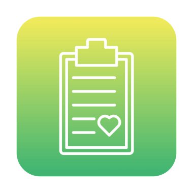 Kalp ikonu vektör illüstrasyonlu Tıbbi Rapor               