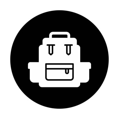 Sırt çantası ikon vektörü. Okul sırt çantası tabelası. izole edilmiş sınır sembolü çizimi