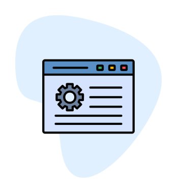 Ağ ayarı. Web simgesi basit illüstrasyon 