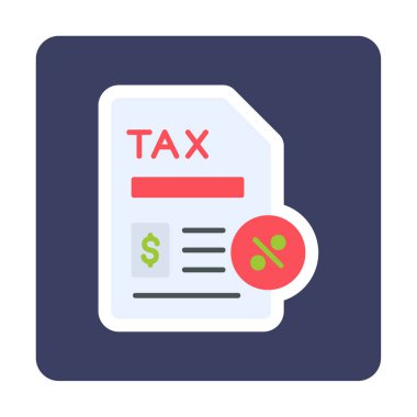 Vergi Kağıtları simgesi, vektör illüstrasyonu               