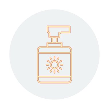 Güzellik ve moda ikonunun vektör çizimi. Güneş kremi                                     