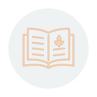 Biyoloji kitabı ikonu vektör illüstrasyonu